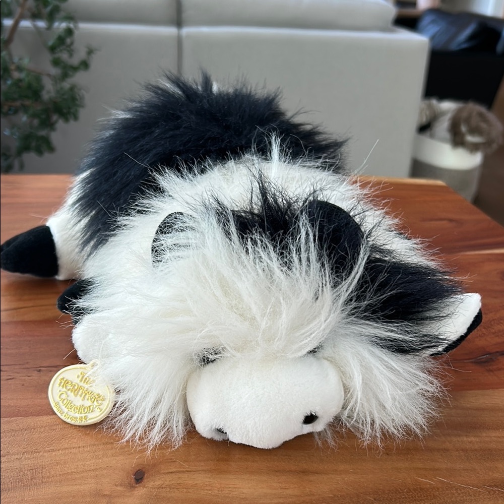 Heritage Collection Ganz Bros Googles Plush Black and White Fuzzy Cow from 1988